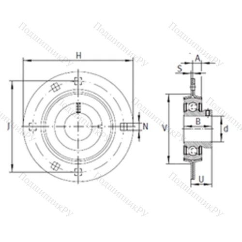 Подшипниковый узел шариковый радиальный RAY 50