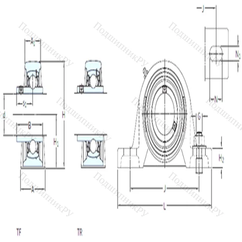 Подшипниковый узел шариковый радиальный SY 1.1/4 TR
