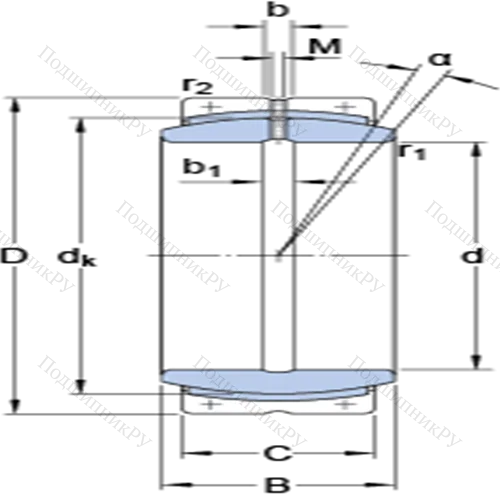 Радиальные сферические подшипники скольжения с контактными поверхностями сталь/сталь, требующие техобслуживания GEC 710 FBAS