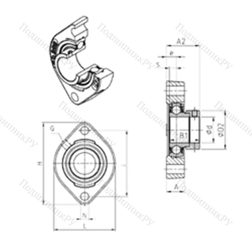 Подшипниковый узел шариковый радиальный ESFD 202