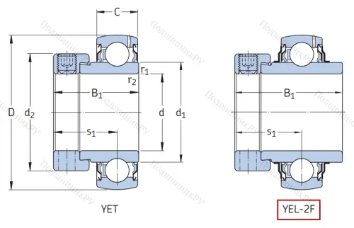 Корпусный подшипник YEL 204-2F в Волгограде