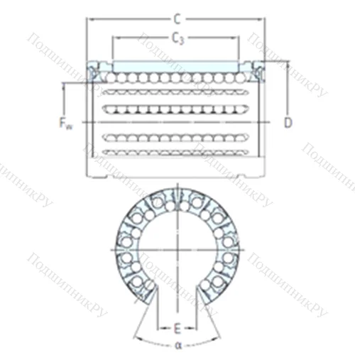 Подшипник шариковый линейный LBHT 30 A