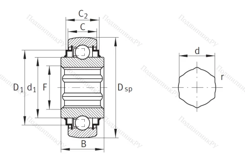 Корпусный подшипник SK 014 205 KRR B в Волгограде