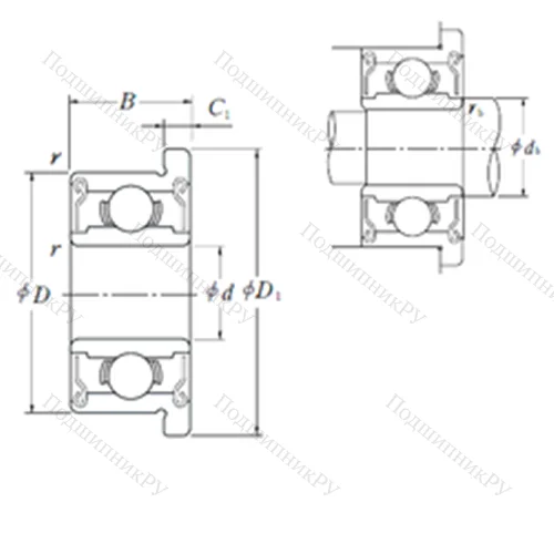 Подшипник шариковый радиальный FR 6ZZ от производителя  FBJ Подшипник шариковый радиальный FR 6ZZ от производителя  FBJ