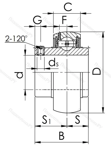 Корпусный подшипник UC 218 (480218 ГОСТ) в Волгограде