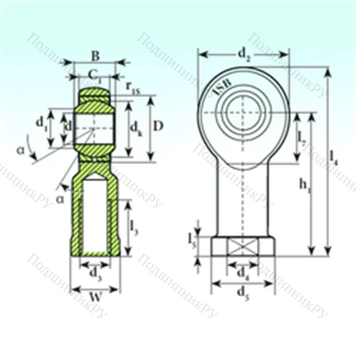 Подшипник скольжения сферический TSF 5 C