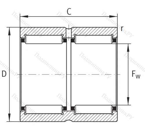 Игольчатый подшипник RNA 6914 ZW XL от производителя  INA