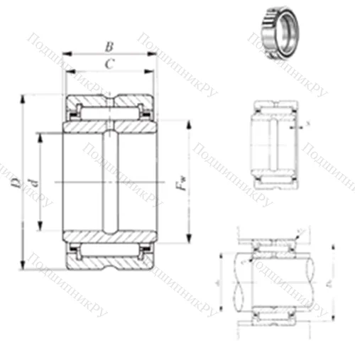 Подшипник игольчатый радиальный BRI 203320