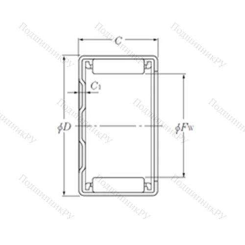 Подшипник игольчатый радиальный BK 2220 от производителя  NTN Подшипник игольчатый радиальный BK 2220 от производителя  NTN