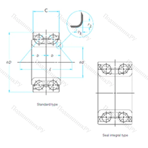 Подшипник шариковый радиально-упорный FW 971