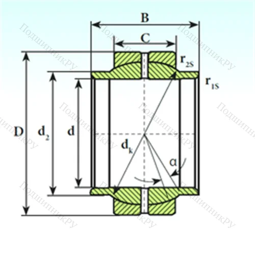 Подшипник скольжения сферический GEEW 80 ES