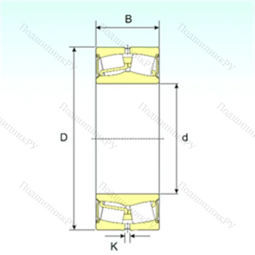Подшипник роликовый радиальный самоцентрирующийся 22308-2RS