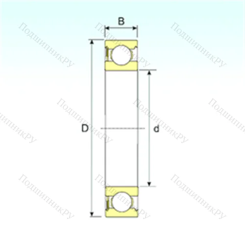 Подшипник шариковый радиальный 6319-RS от производителя  ISB