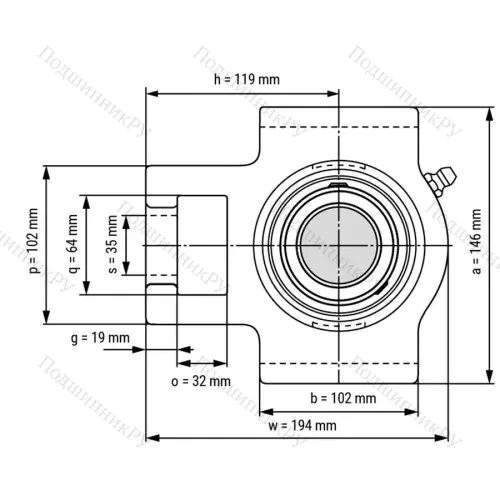 Подшипниковый узел UCT 217 - Вал: 85 мм от производителя  LPZ