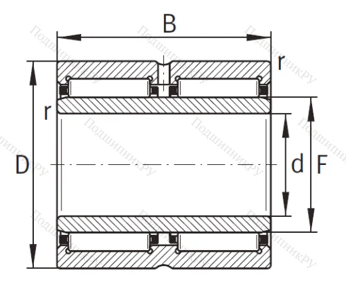 Игольчатый подшипник NA 6910 ZW XL