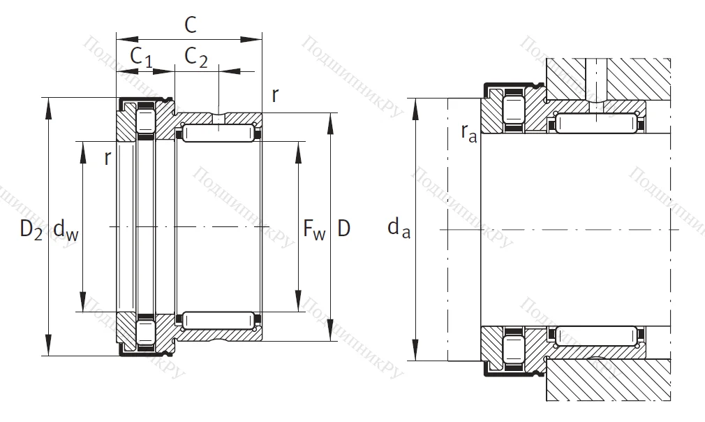 Комбинированный подшипник NKXR 45 Z