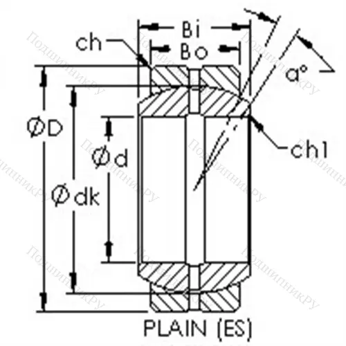 Подшипник скольжения сферический GEG 45ES от производителя  AST