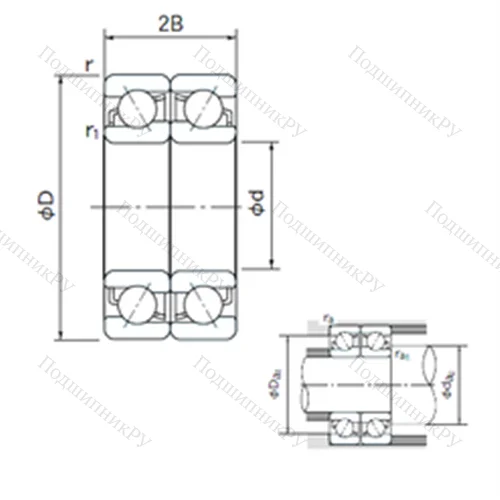 Подшипник шариковый радиально-упорный спаренный 7219CDF