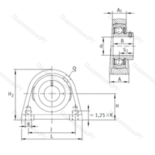 Подшипниковый узел шариковый радиальный PSHEY 35-N