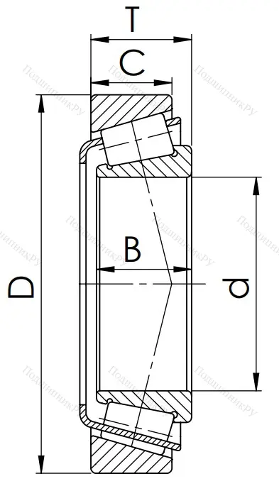 Конический роликовый подшипник 3007215 (33215)