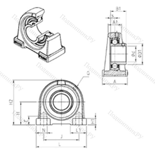 Подшипниковый узел шариковый радиальный USPA 203