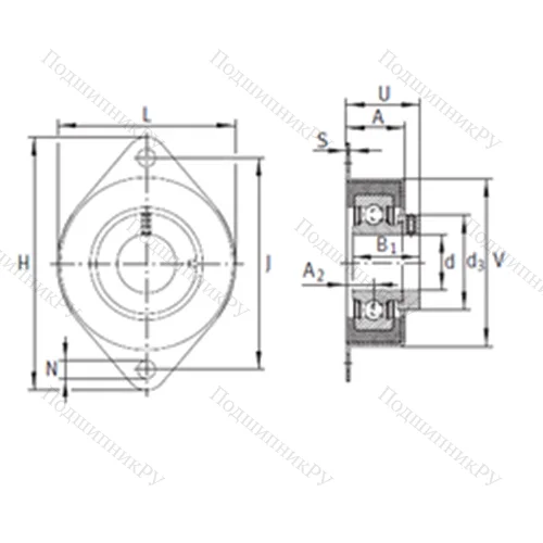 Подшипниковый узел шариковый радиальный RCSMF 15
