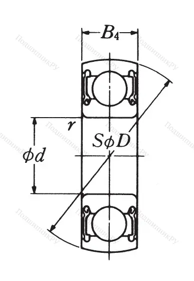Однорядный шариковый подшипник CS 204 LLU