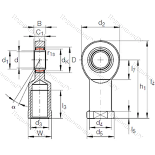 Подшипник скольжения сферический GIR 35 UK-2RS