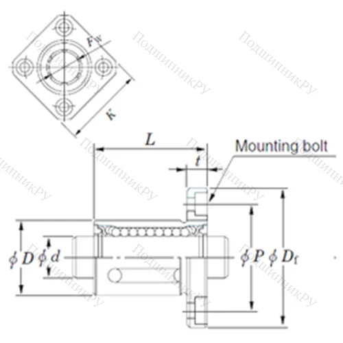 Подшипник шариковый линейный SDMK 10MG