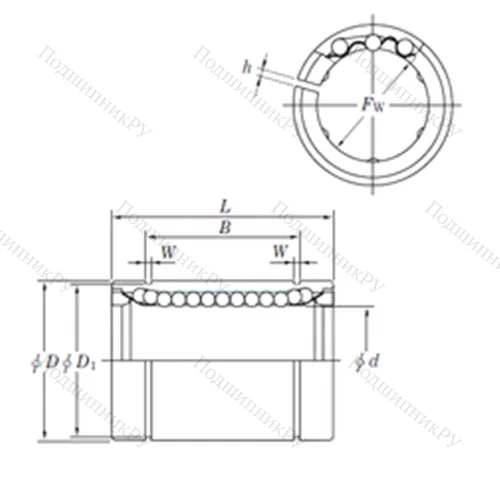 Подшипник шариковый линейный SESDM 20 AJ от производителя  KOYO