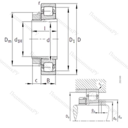 Подшипник роликовый радиальный самоцентрирующийся 20311-K-TVP-C 3+H 311