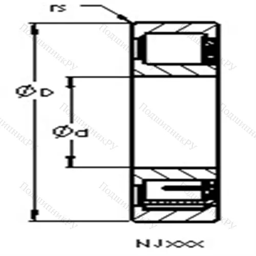 Подшипники роликовые радиальные с цилиндрическими роликами NJ 2209 E от производителя  AST
