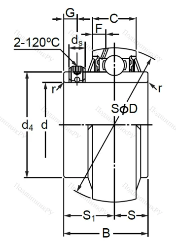 Корпусный подшипник MUC 209 в Волгограде