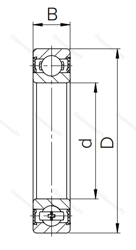 Шариковый однорядный подшипник 6-180302 С17 ГОСТ 520