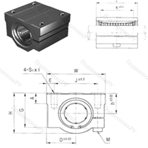 Подшипник шариковый линейный SCJ 16UU от производителя  Samick Подшипник шариковый линейный SCJ 16UU от производителя  Samick