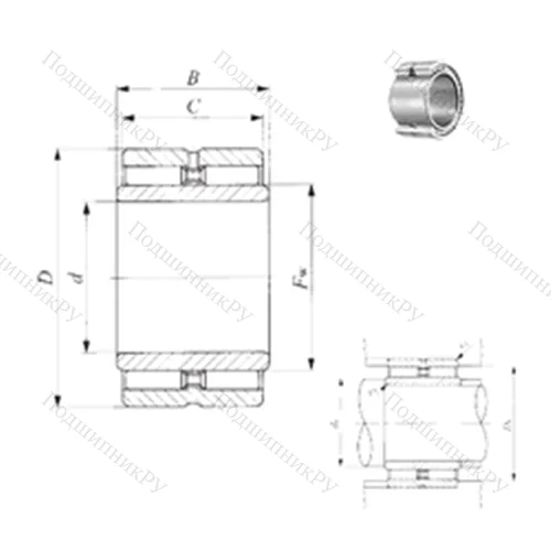 Подшипник игольчатый радиальный GBRI 264116