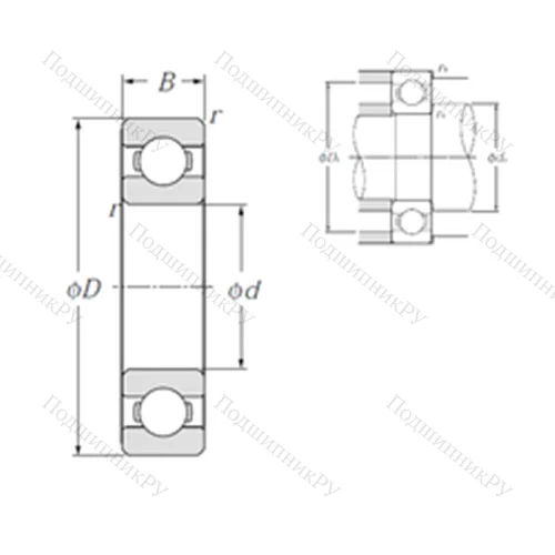 Подшипник шариковый радиальный 6804 от производителя  NTN Подшипник шариковый радиальный 6804 от производителя  NTN