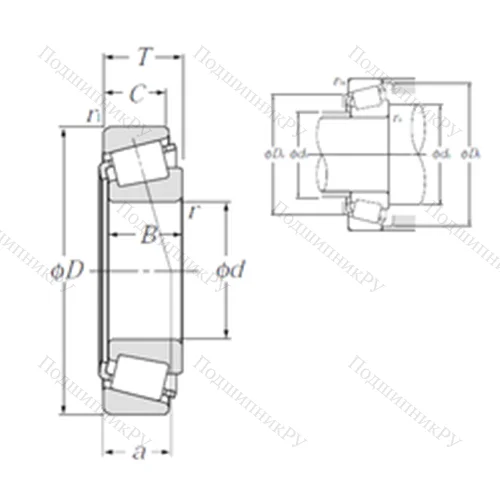 Подшипник роликовый радиально-упорный 4T-39590/39520 от производителя  NTN