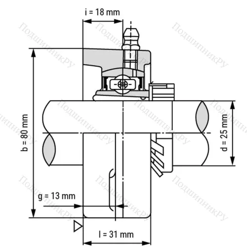 Подшипниковый узел UKFL 206+H 2306 - Вал: 25 мм от производителя  LPZ