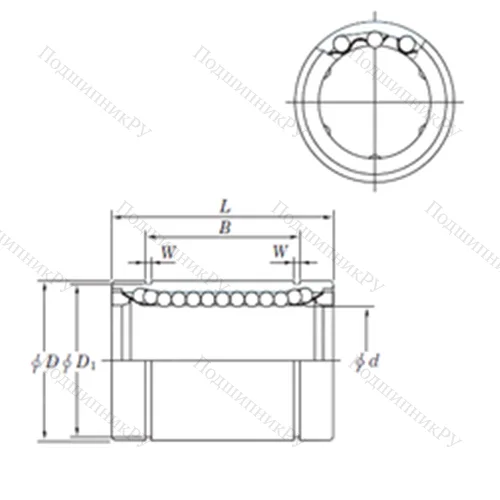 Подшипник шариковый линейный SESDM 8S от производителя  KOYO Подшипник шариковый линейный SESDM 8S от производителя  KOYO