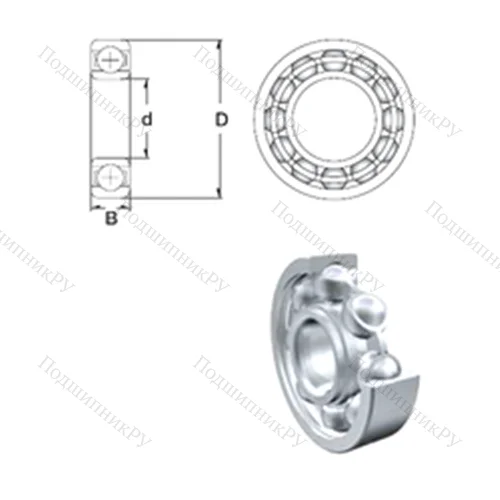 Подшипник шариковый радиальный 6010 от производителя  ZEN