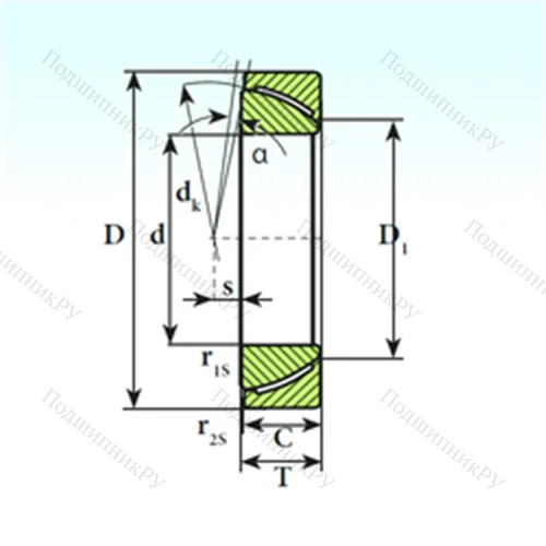 Подшипник скольжения сферический GAC 90 CP