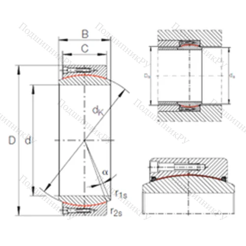 Подшипник скольжения сферический GE 500 DW