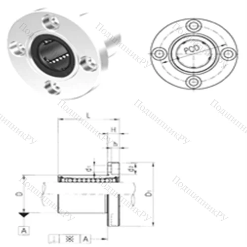 Подшипник шариковый линейный LMEF 20