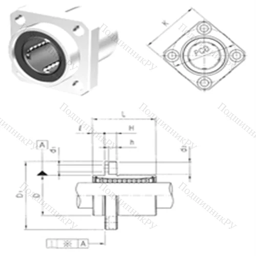 Подшипник шариковый линейный LMEKP 60