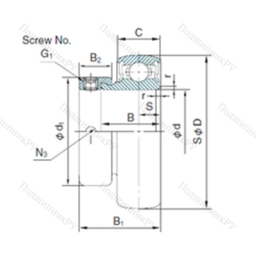 Подшипник шариковый радиальный U 005+ER