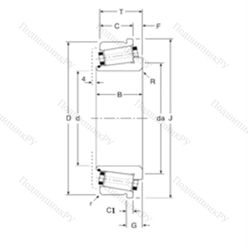 Подшипник роликовый радиально-упорный 105120/105165C от производителя  Gamet
