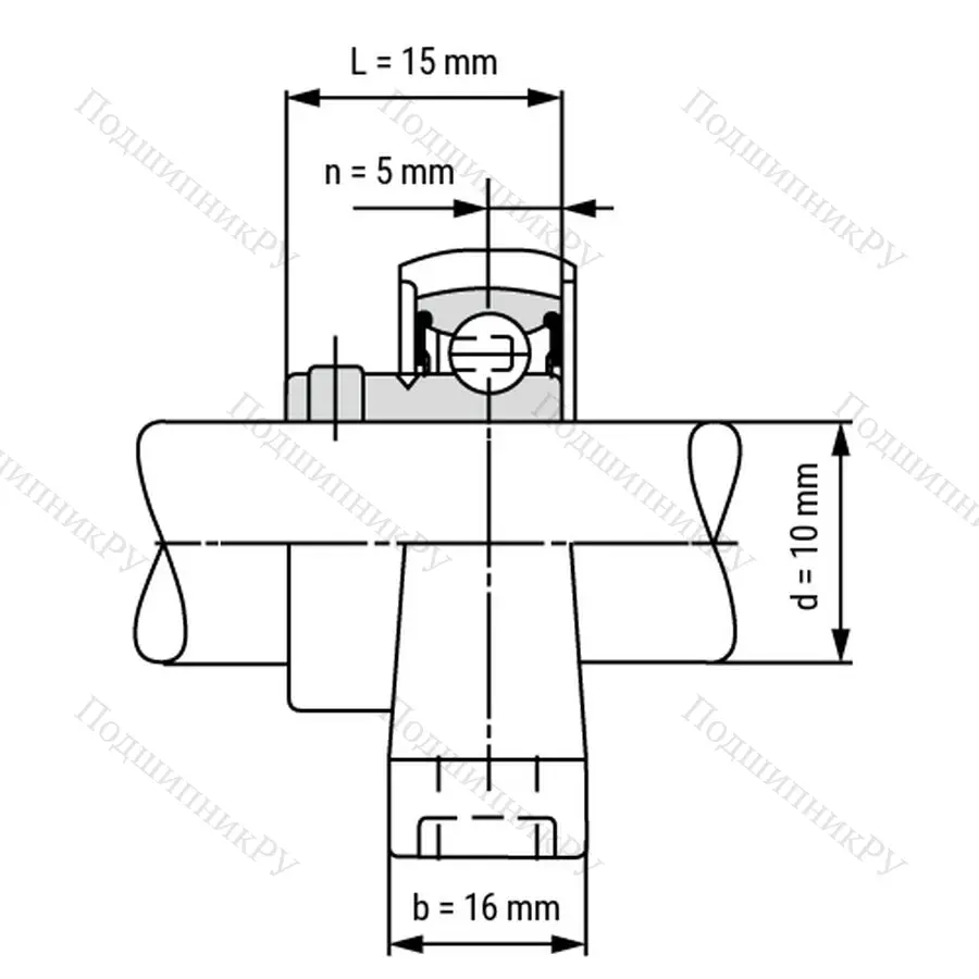 Подшипниковый узел KP 000-ST - Вал: 10 мм