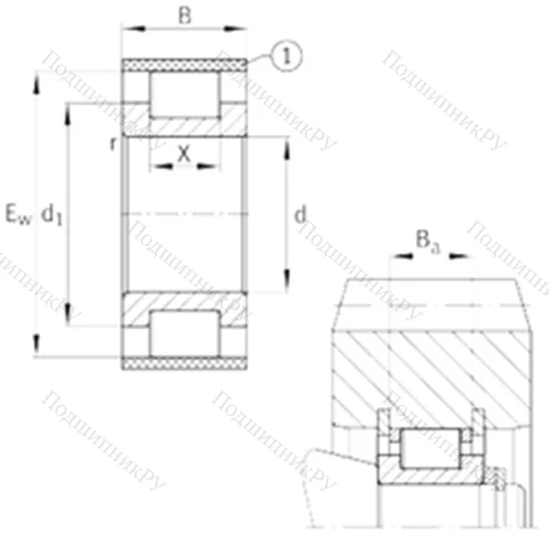 Подшипник роликовый радиальный RSL 183034-A от производителя  INA