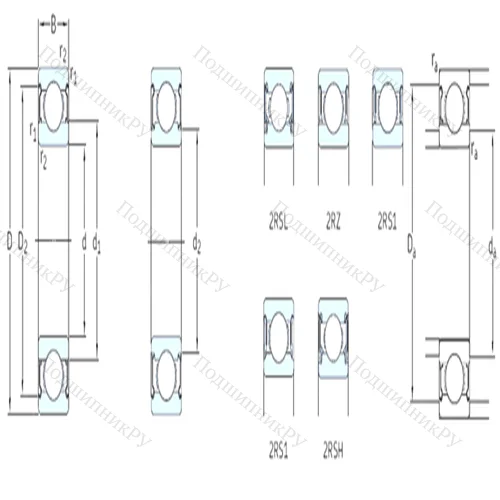 Подшипник шариковый радиальный 608-2Z от производителя  SKF